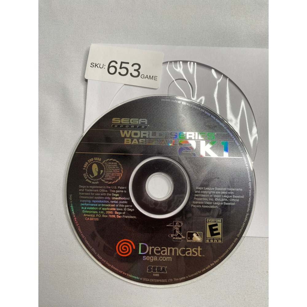 Sega Dreamcast World Series Baseball 2K1 Sports Game Disc Only